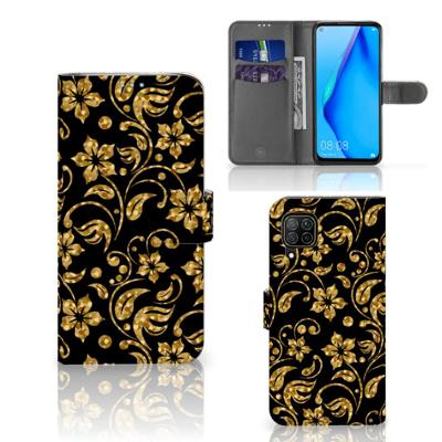 Huawei P40 Lite Hoesje Gouden Bloemen Huawei P40 Lite Hoesje Gouden Bloemen