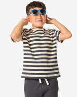 HEMA Kinder T-shirt Rib Strepen Donkergrijs (donkergrijs)