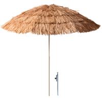 Pro Beach Strand Parasol Hawaii - D170 cm - lichtbruin - kantelbaar - incl grondpen / haring