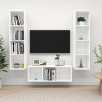 3-delige Tv-meubelset spaanplaat wit