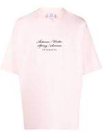 VETEMENTS t-shirt en coton 4 Seaons à broderies - Rose