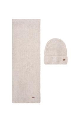 NoBell winter sjaal + muts set meisjes - beige - Ronja - gebreid