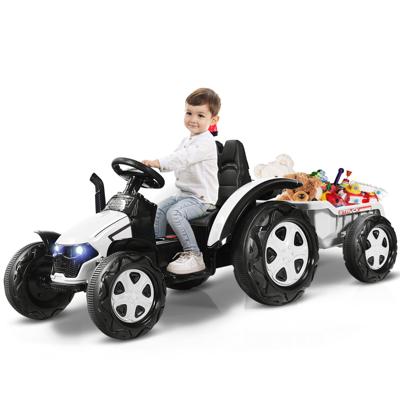 Speelgoedtractor met Aanhanger voor Kinderen 12V Ride-On 151 x 68 x 70 cm Wit