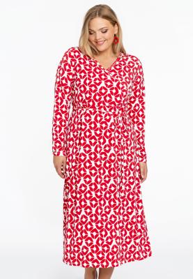 Yoek Overslagjurk PENELOPE | Rood | Maat 54/56