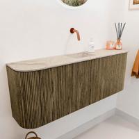 Toiletmeubel Mondiaz Joya Dlux | 113.2 cm | Meubelkleur Dusk | Faye wastafel Frappe Wasbak Midden | Zonder kraangat(en)