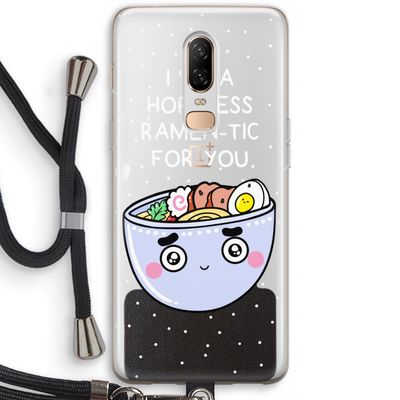 I'm A Hopeless Ramen-Tic For You: OnePlus 6 Transparant Hoesje met koord