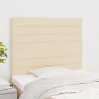 Hoofdborden 2 st 90x5x78/88 cm stof crèmekleurig