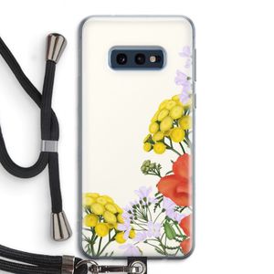Wilde bloemen: Samsung Galaxy S10e Transparant Hoesje met koord