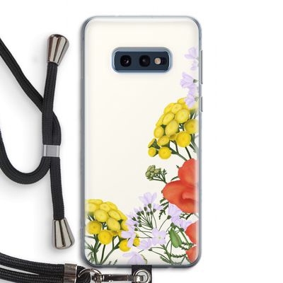 Wilde bloemen: Samsung Galaxy S10e Transparant Hoesje met koord