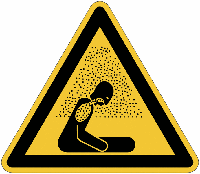 verstikkende atmosfeer waarschuwingspictogram  - 200 mm breed - Kunststof bord