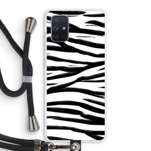 Zebra pattern: Samsung Galaxy A71 Transparant Hoesje met koord