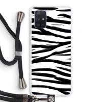 Zebra pattern: Samsung Galaxy A71 Transparant Hoesje met koord
