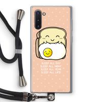 Sleep All Day: Samsung Galaxy Note 10 Transparant Hoesje met koord