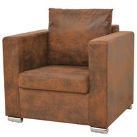 Fauteuil kunstsude bruin