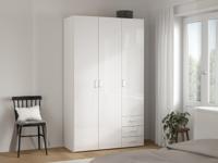 Kast SPACIO 3 deuren 3 lades wit/glanzend wit