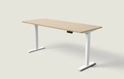 Desktronic HomePro bureau Wit / Bamboe / 200x80 cm