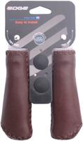 Edge De leather grip - ergonomisch lederen handvatset - 135mm - donkerbruin