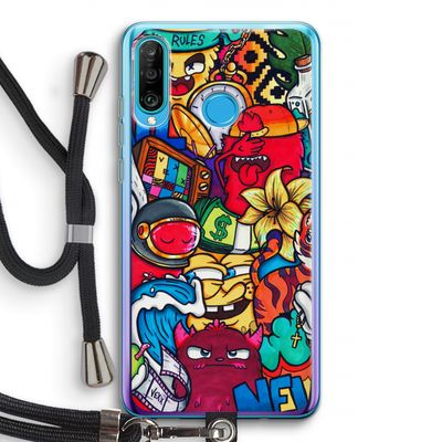 No Rules: Huawei P30 Lite Transparant Hoesje met koord