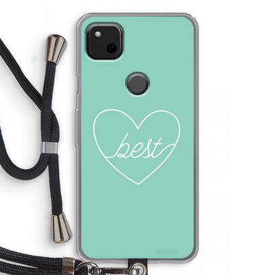 Best heart pastel: Pixel 4a Transparant Hoesje met koord