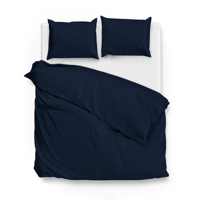 Dekbedovertrek Katoen Satijn Satinado Navy Blue Effen 260x200 Cm Zo!Home - Dekbed-Discounter.nl