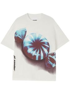 Jil Sander t-shirt en coton à imprimé graphique - Blanc