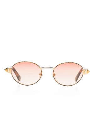 Gianfranco Ferré Pre-Owned lunettes de soleil à monture ronde - Noir