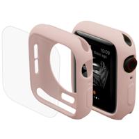ENKAY Hat-Prins 2 in 1 TPU semi-geklede beschermende Shell + 3D volledig scherm PET gebogen warmte buigen HD Screen Protector voor Apple Watch serie 4