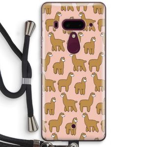 Alpacas: HTC U12+ Transparant Hoesje met koord