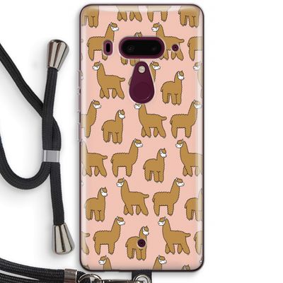 Alpacas: HTC U12+ Transparant Hoesje met koord