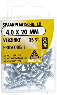 Spaanpl.schr. ck 4.0x20mm 35st - Deltafix
