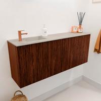 Toiletmeubel Mondiaz Joya Dlux | 100 cm | Meubelkleur Ruby | Faye wastafel Opalo Wasbak Links | 1 kraangat