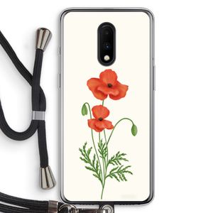 Red poppy: OnePlus 7 Transparant Hoesje met koord