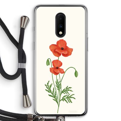 Red poppy: OnePlus 7 Transparant Hoesje met koord