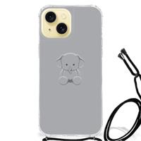 Apple iPhone 15 Stevig | Bumper Hoesje | Grijs Baby Olifant