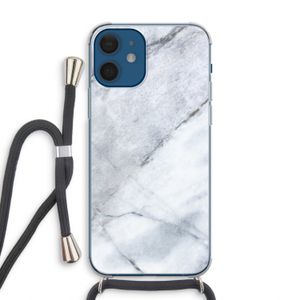 Witte marmer: iPhone 12 Transparant Hoesje met koord