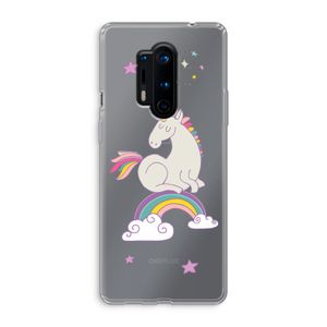 Regenboog eenhoorn: OnePlus 8 Pro Transparant Hoesje