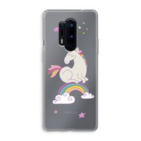 Regenboog eenhoorn: OnePlus 8 Pro Transparant Hoesje