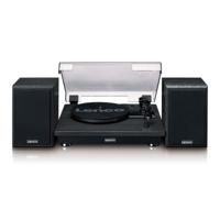 LENCO LS-100BK - Platenspeler met Bluetooth® ontvangst en twee externe speakers - Zwart