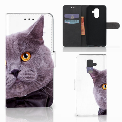 Samsung Galaxy A6 Plus 2018 | Telefoonhoesje | Met pasjeshouder | Kat