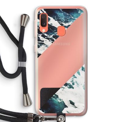 Golven: Samsung Galaxy A20e Transparant Hoesje met koord