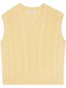 Sporty & Rich SRC cable-knit vest - Jaune