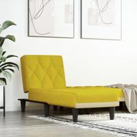 Chaise longue fluweel geel