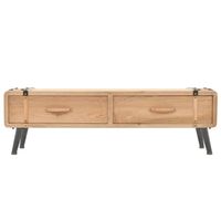 The Living Store Retro TV-meubel - Vurenhout - 120 x 33 x 35 cm - 2 lades - Eenvoudig te monteren - thumbnail
