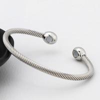 Europa en Amerika stijl vrouwelijke Brass-plating juwelen zilver knoflook magnetische gezondheid Open Bracelet maat: 8mm*17cm(Silver)