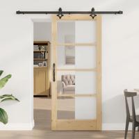 Schuifdeur ORKDAL Bruin 86 x 198.5 cm Hout en metaal