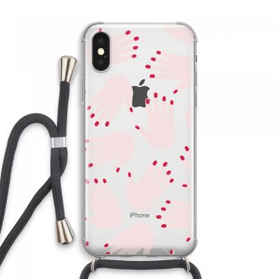 Hands pink: iPhone XS Max Transparant Hoesje met koord