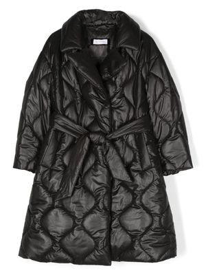 Monnalisa manteau à design matelassé - Noir