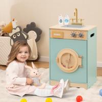 Kinderwasmachine met Wasmiddel Houten Speelgoedwasmachine Wasserij-keuken set met Spoelbak