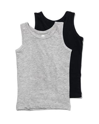 HEMA Kinderhemden - 2 stuks grijsmelange (grijsmelange)