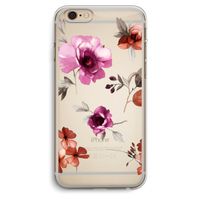 Geschilderde bloemen: iPhone 6 Plus / 6S Plus Transparant Hoesje